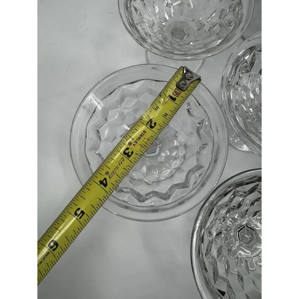 Fostoria American Cubist Footed Sherbet Glasses Set of 8 Cubist Dishes 3in